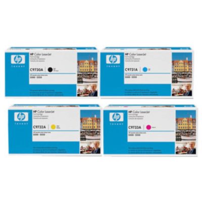 C9730A / C9731A / C9733A / C9732A Toner, Black, Cyan, Magenta, Yellow 4 Pack, C9730A